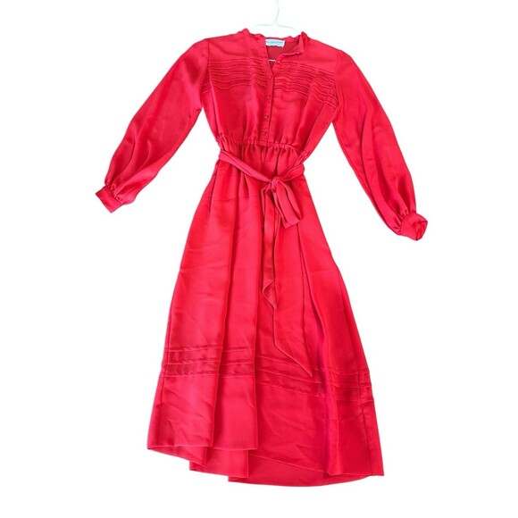NOS Frances Henaghan Saks Fifth Avenue Vintage Dress Women Secretary Sz 4 Red - Picture 1 of 7